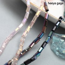 직사각 론델 비즈 2x4mm 론델컷 크리스탈 유리비즈 팔찌만들기 DIY, 2. 네이비 브라운AB