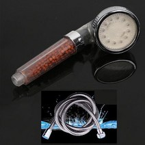 지압 슬리퍼 1PC 욕실 3 색 변경 LED 샤워 헤드 온도 센서 핸드 헬드 미네랄 음이온 Spa 고압 필터