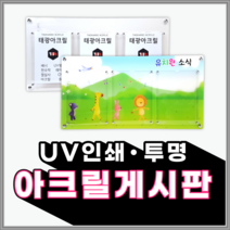 태광아크릴 A4 투명 컬러 아크릴 게시판(3타입), (후면)아크릴_컬러_글씨/로고