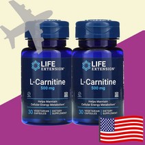 라이프익스텐션 L카르니틴 엘카르니틴 타르트레이트 주석산염 500mg 30캡슐 [2개]