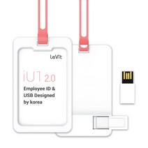 레빗 IU1 사원증 USB2.0 메모리 카드홀더 핑크, 16GB