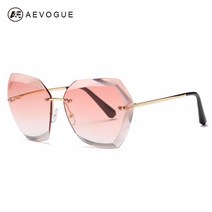 선글라스 AEVOGUE고양이 눈 무테 선글라스 AE0534 다이아몬드 커팅 렌즈 브랜드 디자이너 패션 선글라스