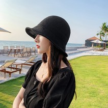 러블리삭스 여성 여름 데일리 린넨 니트벙거지모자 바캉스 버킷햇