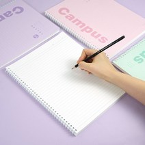 파스텔캠퍼스 A4 노트 유선 스프링 하드커버 대학 강의 필기 공부 스터디 큰 줄 공책, 6000파스텔캠퍼스A4노트 핑크