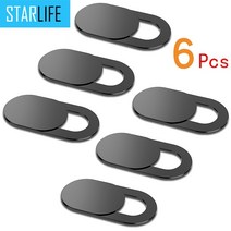 노트북 웹캠 커버 카메라 셔터 자석 슬라이더 플라스틱 패드 태블릿 웹 노트북 pc 카메라 휴대 전화 렌즈 개인 정보 보호 스티커, 12개 블랙