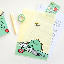 죠르디 파일 홀더 L 엘홀더 클리어 A4 서류 문서 보관 캐릭터 대용량, 10개