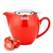 제로재팬 티포트 라운드 580ml 토마토 주전자 거름망 티팟 도자기 _ 22092786EA, 쿠팡 4번샵 본상품선택