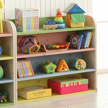 모아가구 프로마 DIY 와이드 4단 교구장, 색상:하늘블루