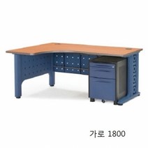 기타 사무실 사무 업무용 직원용 컴퓨터 L자형 책상 1800 HM, 우측형오크샤모니_네이비