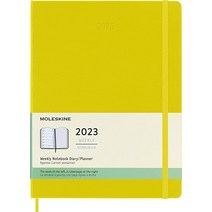 Moleskine 2023 주간 노트북 플래너 12M 엑스트라 라지 헤이 옐로우 하드 커버 (19.1 x 25.4cm(7.5 10인치))