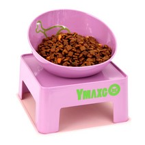 YMAXGO 프렌치 불독 고양이용 식기 핑크 핑크 세트, 상세설명참조, 1개