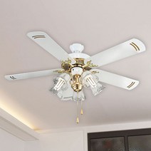 [빛나라닷컴] 비너스 조명 5등 실링팬, 화이트 + LED 전구 8W (주광색) 포함