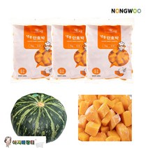 껍질탈피 냉동 단호박 (1kg)죽용, 3개, 1kg