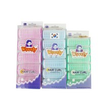 3색 컬러 헤어 구르프 웨이브 그루프 파마 볼륨 구루프 왕 롯드 물결펌 패드 하기 구르프 헤어 롤 긴, 연두-대, 본상품선택
