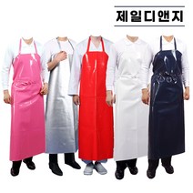 양면 방수앞치마 5칼라 앞치마 롱앞치마, 빨강90X120, 1개