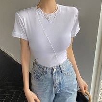 대박난박양 사선 절개 반팔티