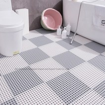 couyor 퍼즐매트 욕실 샤워실 화장실 미끄럼방지매트 가정용 욕실 화장실 방수 패드 발매트 30*30 cm, 그레이+화이트, 30*30cm*24P
