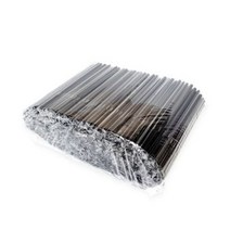 네이처컨테이너 구부러지는 개별포장 검정색 주름 자바라 21cm 블랙 빨대 스트로우, 500개, 1개입
