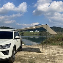 차량용어닝 감성 차박 타프 사이드어닝 자동차 승용차 캠핑 그늘막 트렁크 SUV 프론트월, 아이보리 옵션2 300x200, 미추가
