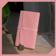 레트로 가죽 6공 다이어리 핑크 바인더 수첩 무지 빈티지 직장인 업무용, 단품, 단품