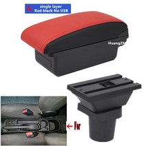 For Toyota Yaris hybrid Armrest Box Vitz 자동차 팔걸이 상자 중앙 보관 USB 액세서리, 05 A Red black No USB