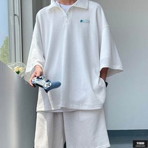 가바바 남성 반팔 트레이닝복 세트 반집업으로 유니크한 여름 트레이닝복 세트 G62708