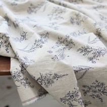 원단킹 워싱린넨]대폭 드로잉플라워-네츄럴(a2124)