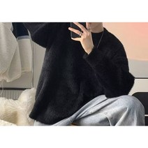 남자니트 코발트블루 파란색 니트 앙고라 데이트 연말 루즈