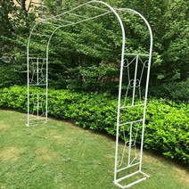 가든 넝쿨 지지대 등나무 받이 유럽식 아치형 꽃 받침대 포도 나무 거치대, 화이트3m세로2.4m높이