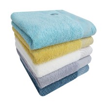 송월타월 샤보렌 물결40 수건 160g 뱀부얀혼방사, 블루, 10개