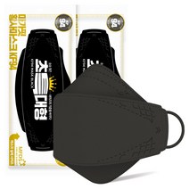 KF94 [초특대형] 숨숨 블랙 마스크 5매입x2개 (총10매) 끈조절/국내산/당일발송, 5개입, 2개