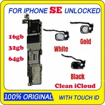 아이폰 메인보드 X XS XSM 전기종 부품 100 iphone se용 16gb64gb32gb 마더보드 iphone se용 잠금 해제 로직 보드(지문 없음포함), 16GB 터치 ID 없음