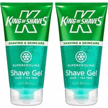 King of Shaves 킹 오브 쉐이브 쉐이빙 젤 150ml 2팩 슈퍼 쿨링 Supercooling Shaving Gel for Men 150 ml TWIN-PACK, 1set