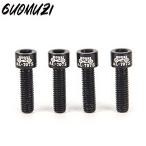 자전거 스템 줄기 앰프에 대 한 와셔 m5 18mm와 6pcs 스테인레스 스틸 나사 볼트 핸들바 블랙 퍼플, 블랙 4pcs