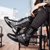 독일 미국 2차대전 서바이벌 군용 군화 신발 레트로 미드 카프 펑크 부츠 2021 겨울 남성 플러스 벨벳 오토바이 부츠 모든 경기 툴링 신발 데님 미드 하이 육군 부츠 남성, 40, 봉제인형 없음
