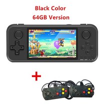 레트로 오락기 휴대용게임기 4 인치 64 기가 바이트 128 6000 ps1 sega 아케이드 용 두 플레이어, Black 64GB, 없음, Black 64GB