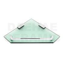 DS.오각 강화유리 욕실 코너 선반 / 화장실 코너 투명 유리 수납