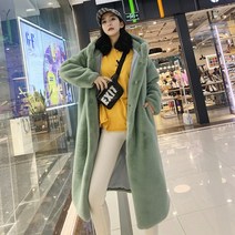 롱코트 퍼프리 에코퍼 페이크퍼 코트 털 내피 모피반대 겨울이월상품 후드 인조모피 캐시미어 슬림핏 중기장