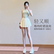 발레코어 스커트 러닝 피트니스 테니스 쉬폰 치마 바지