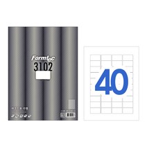 [한국폼텍] 레이져/잉크젯 라벨LS3102_40칸, A4 100매 라벨칸 수, 40칸