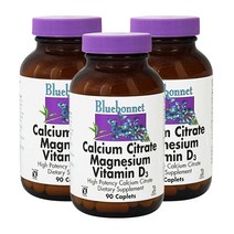 블루보넷 칼슘 시트레이트 마그네슘 비타민 D3 캐플렛, 90개입, 3개
