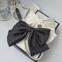 디어망고 왕리본핀 데일리 새틴 리본 헤어핀 10컬러 러블리 반묶음핀 공단 리본머리핀