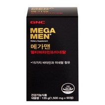 [GNC]메가맨 멀티비타민 미네랄, 단품, 색상:메가맨|사이즈:90정