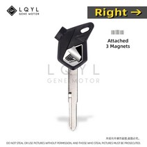 키복사 lqyl 빈 키 오토바이 혼다 스쿠터 자석 도난 방지 잠금 pcx 125 150, 1 개 검정 오른쪽