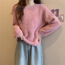 니트 스웨터 뽀글이 핏아우터 풀오버 후드 밍크 털 코트 3008901333