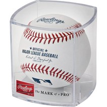 롤링스 MLB 메이저리그 야구공 투명 큐브 포장, White/Red/Navy, One, 1개