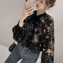 SAMARA 여성 쉬폰 꽃무늬 블라우스B27