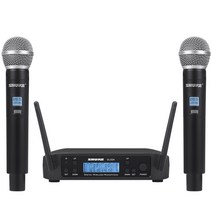 마이크 방송용 무선 Shure-GLXD4 무선 마이크 2 채널 UHF 640 ~ 690MHz 전문 성능 호스트 라이브 방송, 01 Black