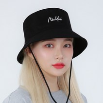 팸드님 뉴욕 턱끈 벙거지 남녀공용 등산 캠핑 낚시 모자, 블랙