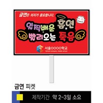 스쿨컴퍼니(도매가격 인쇄쇼핑몰) #123 금연 피켓 [피켓 포맥스피켓 손잡이피켓 학교피켓 예방교육 캠페인 홍보 피켓제작], 2. 손잡이 대형 60x45cm
